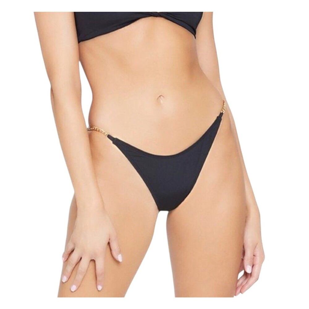 L*Space By Monica Wise Vandamme Bitsy Cut Black Bikini Bottom Women’s XL NWT